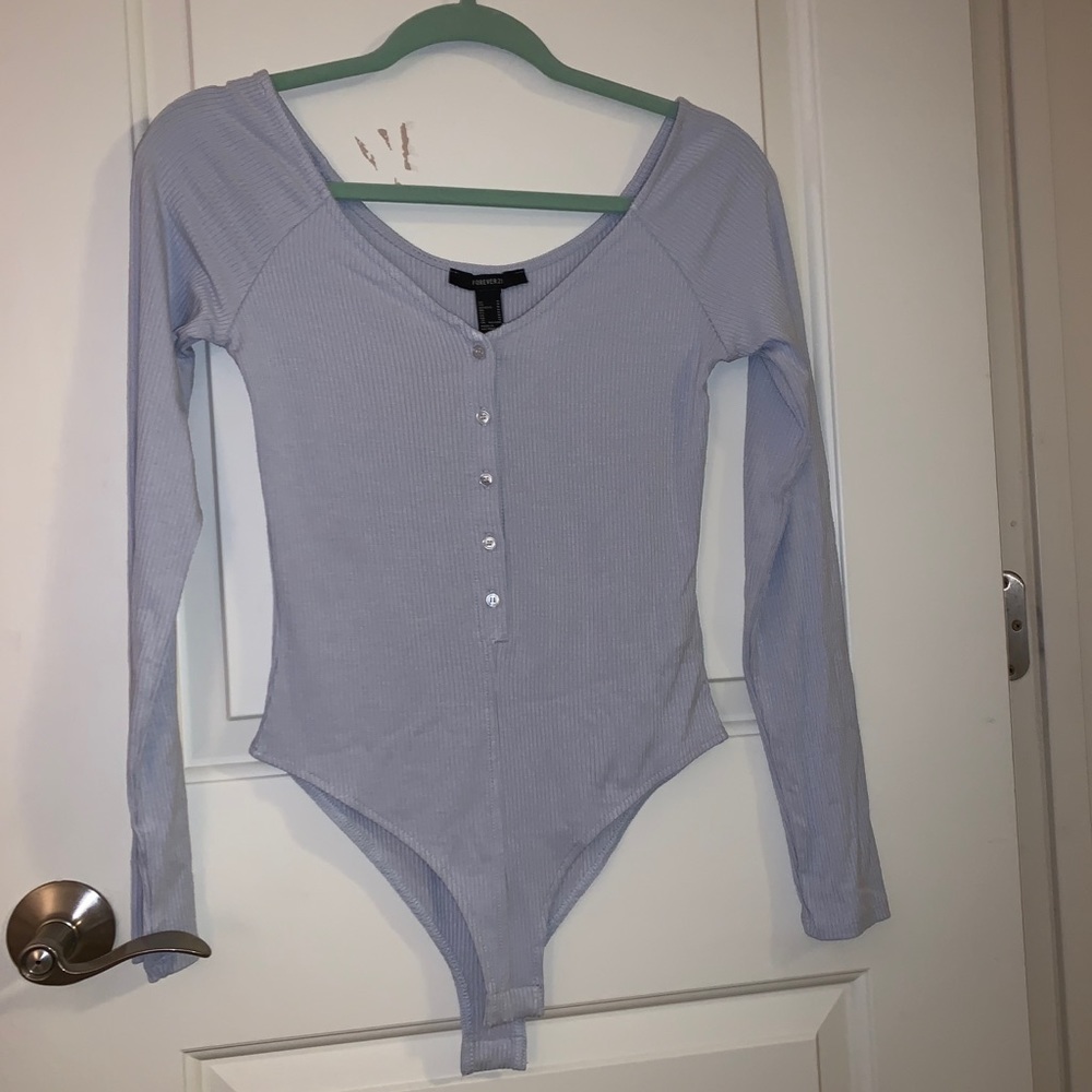 NEVER WORN Forever 21 baby blue body suit